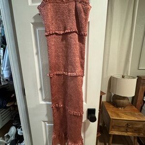 Ruffled Pink Strapless Dress